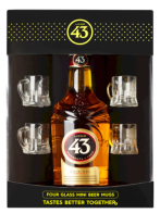 Licor 43 + 4 x Mini Beer Glass Gift pack 700ml